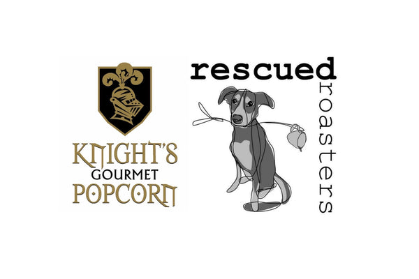 Rescued Roasters/Knights Gourmet Popcorn logo
